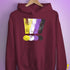 Nonbinary Pride Grunge Exclamation Points Hoodie - Maroon